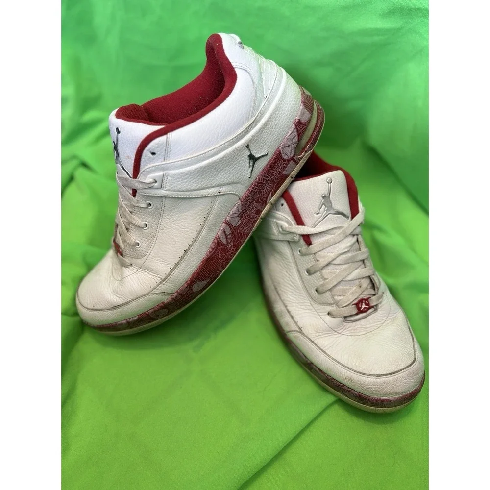 Air Jordan 87 Classic Retro Basketball Sneaker White/Red Size 13 Mens 317770-106